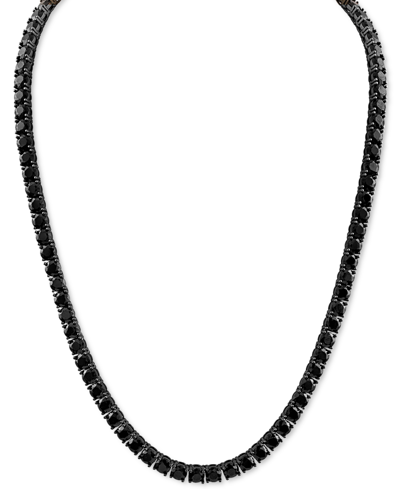 Esquire Men's Jewelry Black Spinel 24" Tennis Necklace In Black Ruthenium-plated Sterling Silver, Created For Macy's