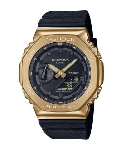 G-shock Men's Black Resin Strap Watch 44.4mm Gm2100g-1a9 In Black And Gold-tone