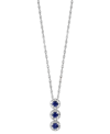 LALI JEWELS SAPPHIRE (1/6 CT. T.W.) & DIAMOND (1/10 CT. T.W.) 18" PENDANT NECKLACE IN 14K ROSE GOLD OR 14K WHITE