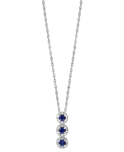 Lali Jewels Sapphire (1/6 Ct. T.w.) & Diamond (1/10 Ct. T.w.) 18" Pendant Necklace In 14k Rose Gold Or 14k White In White Gold