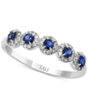 Lali Jewels Sapphire (1/3 Ct. T.w.) & Diamond (1/6 Ct. T.w.) Cluster Band In 14k Rose Gold Or 14k White Gold In White Gold