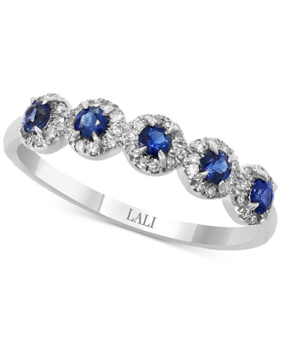 Lali Jewels Sapphire (1/3 Ct. T.w.) & Diamond (1/6 Ct. T.w.) Cluster Band In 14k Rose Gold Or 14k White Gold