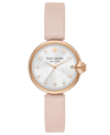 Kate Spade Women's Chelsea Park Three-hand Date Pink Leather Strap Watch 32mm In White/pink
