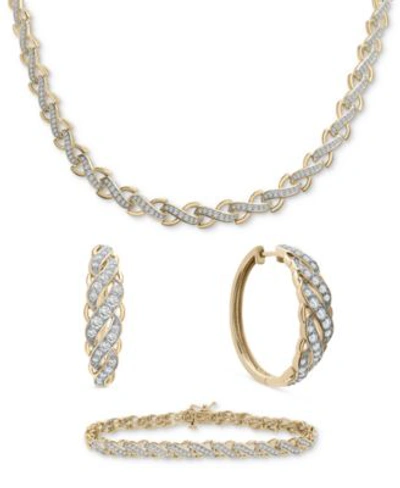 Wrapped In Love Diamond Diagonal Jewelry Collection In 10k Gold Created For Macys In Yellow Gold
