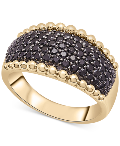 Wrapped In Love Black Diamond Bead Edge Ring (1 Ct. T.w.) In 14k Gold, Created For Macy's In Yellow Gold