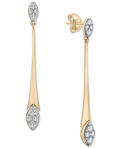 Wrapped In Love Diamond Elongated Drop Earrings (1/2 Ct. T.w.) In 14k Gold, Created For Macy's In Yellow Gold