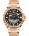 BULOVA MEN'S PRECISIONIST HIGH PERFORMANCE QUARTZ DIAMOND (1/20 CT. T.W.) ROSE GOLD-TONE STAINLESS STEEL BR