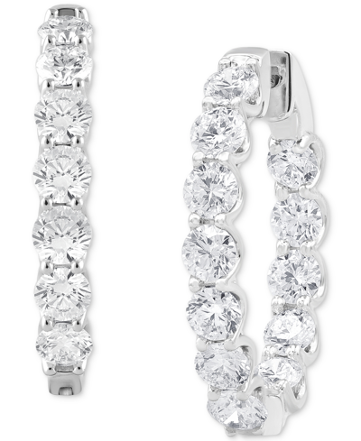 Badgley Mischka Lab Grown Diamond In & Out Hoop Earrings (10 Ct. T.w.) In 14k White Gold