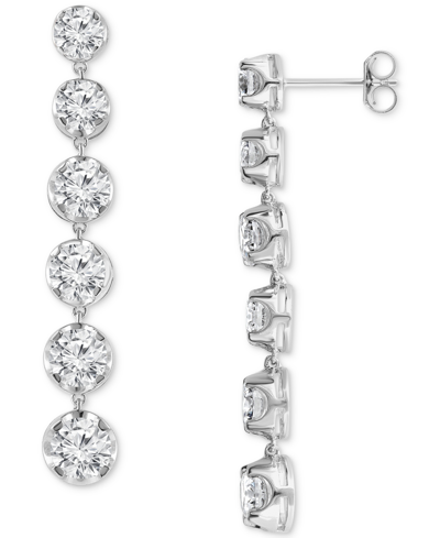 Badgley Mischka Lab Grown Diamond Linear Drop Earrings (6-1/4 Ct. T.w.) In 14k White, Yellow Or Rose Gold In White Gold