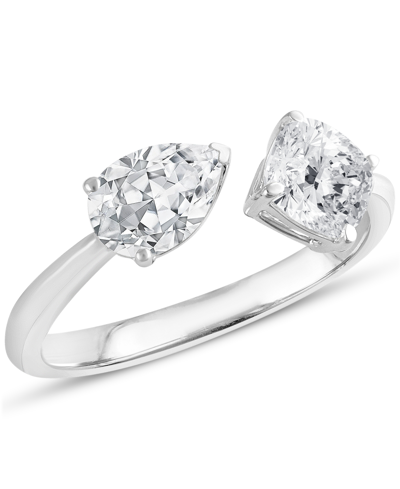 Badgley Mischka Lab Grown Diamond Pear & Cushion Cuff Ring (1-1/2 Ct. T.w.) In 14k White Gold