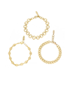 Ettika 18k Gold Plated Might And Chain Bracelet Set In Gold-plated