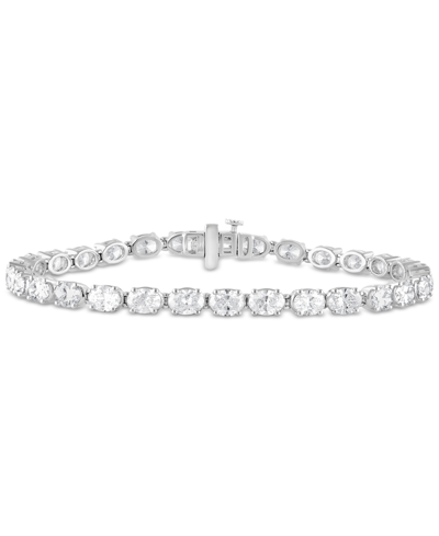 Badgley Mischka Lab Grown Diamond Oval-cut Tennis Bracelet (9 Ct. T.w.) In 14k White, Yellow Or Rose Gold In White Gold