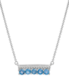 Macy's Amethyst (3/4 Ct. T.w.) & Diamond (1/10 Ct. T.w.) Bar 17" Pendant Necklace In Sterling Silver (also In Blue Topaz