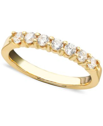 Macy's Seven Diamond Band Rings In 14k Gold In White Gold