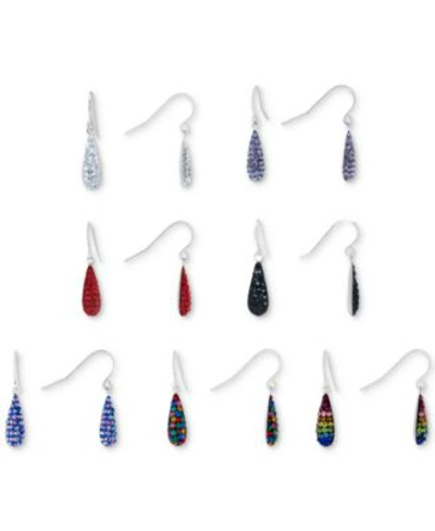 Giani Bernini Crystal Pave Teardrop Earring Collection In Sterling Silver Created For Macys In Multi