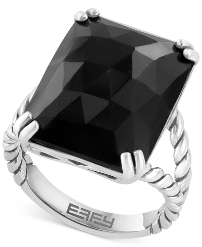 Effy Collection Effy Onyx Rope Statement Ring In Sterling Silver
