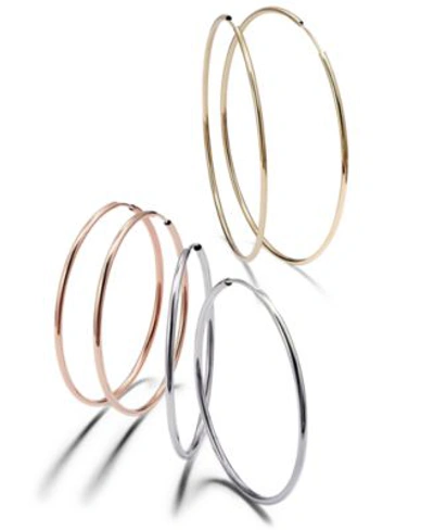 Macy's Endless Hoop Earring Collection In 14k Gold White Gold Rose Gold In Yellow Gold
