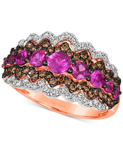 Le Vian Passion Ruby (1 Ct. T.w.) & Diamond (5/8 Ct. T.w.) Statement Ring In 14k Rose Gold
