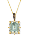 LE VIAN MINT JULEP QUARTZ (3-3/4 CT. T.W.) & DIAMOND (1/3 CT. T.W.) ADJUSTABLE 20" PENDANT NECKLACE IN 14K G