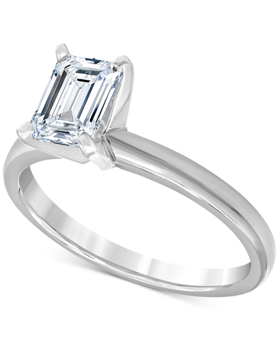 Macy's Diamond Emerald-cut Solitaire Engagement Ring (1 Ct. T.w.) In 14k White Gold