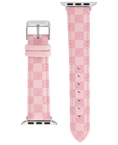 Steve Madden Women's Pink Faux Leather Band Compatible With 42/44/45/ultra/ultra 2 Apple Watch