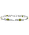Macy's Peridot (3 1/3 Ct. T.w.) And Topaz (2 1/10 Ct. T.w.) Bracelet In Sterling Silver In Peridot