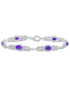 Macy's Amethyst (2 2/3 Ct. T.w.) And Topaz (2 1/10 Ct. T.w.) Bracelet In Sterling Silver In Amethyst