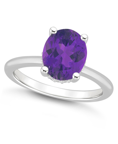 MACY'S WOMEN'S AMETHYST (2-1/2 CT.T.W.) AND DIAMOND ACCENT RING IN STERLING SILVER