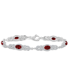 Macy's Garnet (3 1/2 Ct. T.w.) And Topaz (2 1/10 Ct. T.w.) Bracelet In Sterling Silver In Garnet
