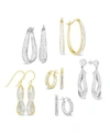 Essentials Now This Crystal Hoop Earring Collection In Silver Plate Gold Plate Or Rose Gold Plate In Silver