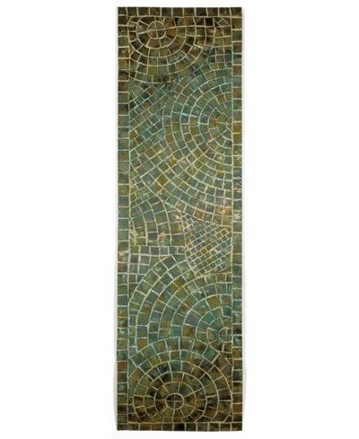 Liora Manne Visions V Arch Tile 2'3" X 8' Runner Outdoor Area Rug In Turquoise