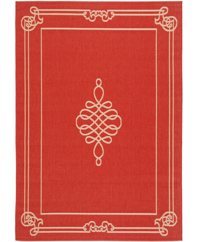 Safavieh Courtyard Cy6788 Red And Creme 8' X 11' Outdoor Area Rug