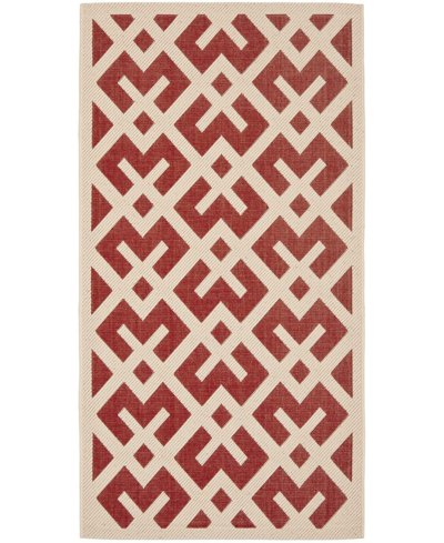 Safavieh Courtyard Cy6915 Red And Bone 2'7" X 5' Outdoor Area Rug