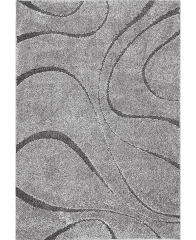 Nuloom Pattern Shag Cozy Soft And Plush Caroyln 5'3" X 7'6" Area Rug In Dark Gray