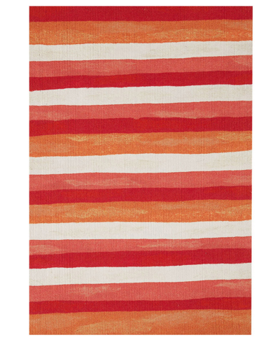 Liora Manne Visions Ii Painted Stripes 2' X 3' Outdoor Area Rug In Red