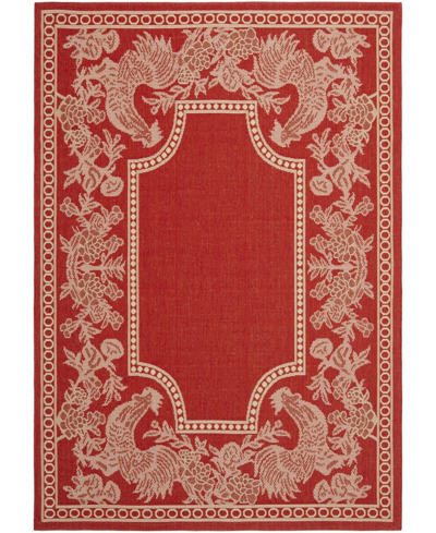Safavieh Courtyard Cy3305 Red And Natural 4' X 5'7" Sisal Weave Outdoor Area Rug