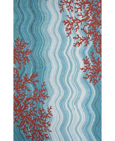 Liora Manne Visions Iv Coral Reef 5' X 8' Outdoor Area Rug In Aqua