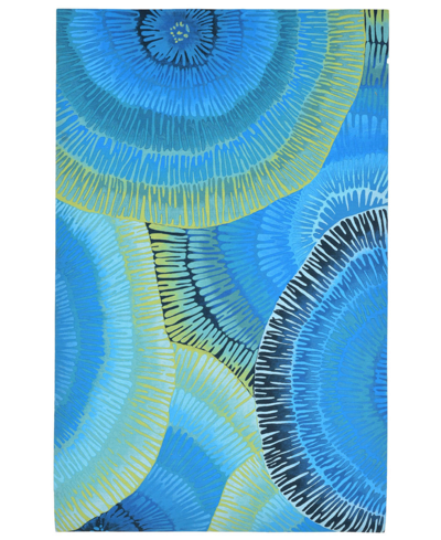 Liora Manne Visions Iv Cirque 5' X 8' Outdoor Area Rug In Blue