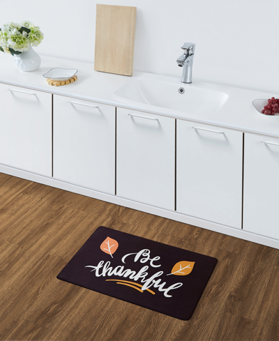 Vcny Home Be Thankful Fall Kitchen Mat, 18" X 30" Bedding In Brown