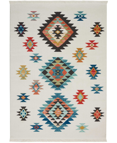 Nourison Navajo Nav07 White 6'7" X 9'7" Area Rug