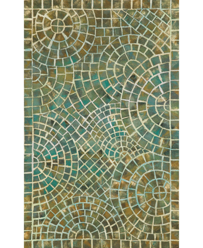 Liora Manne Visions V Arch Tile 3'6" X 5'6" Outdoor Area Rug In Turquoise