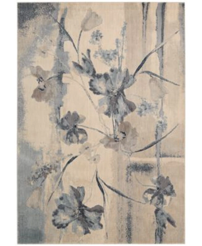 Nourison Closeout  Somerset Ivory Blue Art Flower Area Rugs