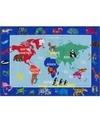 ERIC CARLE HOME DYNAMIX ERIC CARLE ELEMENTARY WORLD MAP BLUE AREA RUG COLLECTION