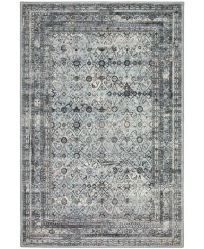 D Style Basilic Bas7 Area Rug In Navy