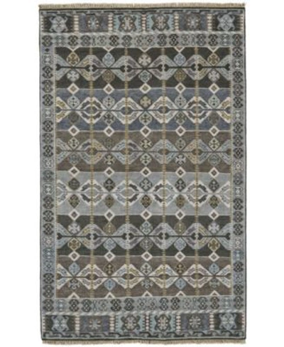 Simply Woven Roselyn R6130 Slate Area Rug In Steel