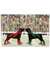 Liora Manne Front Porch Indoor Outdoor Holiday Ice Dogs Multi Area Rug