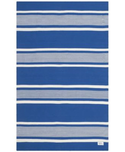 RALPH LAUREN HANOVER STRIPE LRL2461C BLUE OUTDOOR AREA RUG COLLECTION