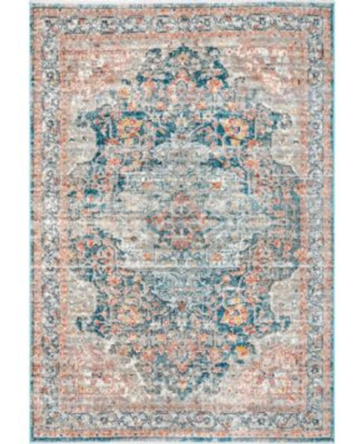 Nuloom Delicate Chanda Persian Vintage Inspired Blue Area Rug