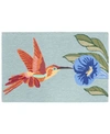 Liora Manne Front Porch Indoor/outdoor Hummingbird Sky 2' X 3' Area Rug