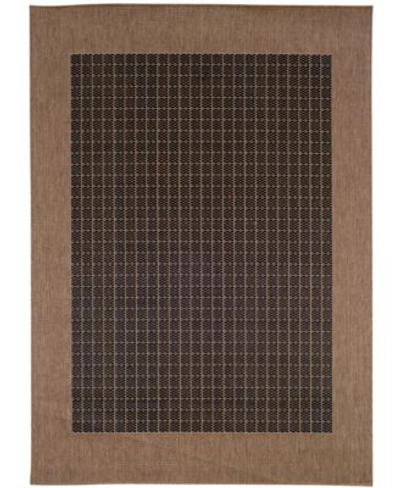 Couristan Closeout  Area Rugs Indoor Outdoor Recife Collection Checkered Field Black Cocoa In Brown